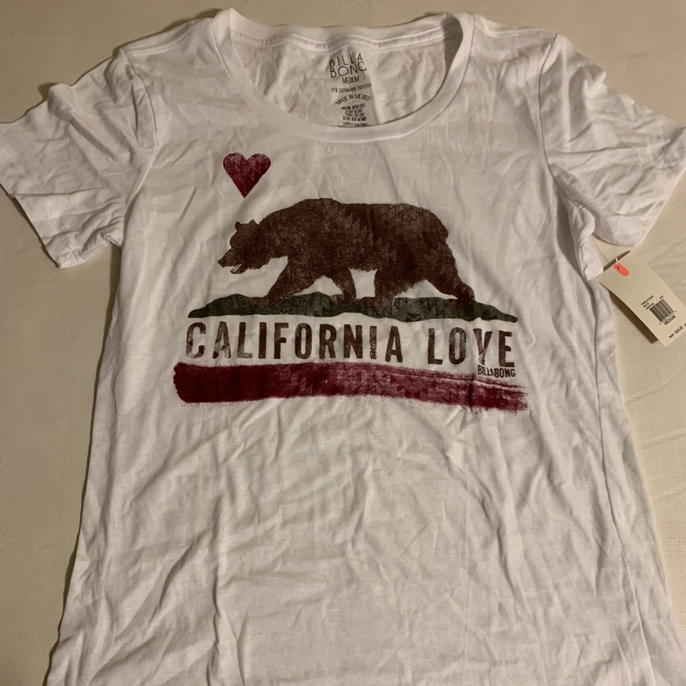 NWT Billabong White CA Love t-shirt